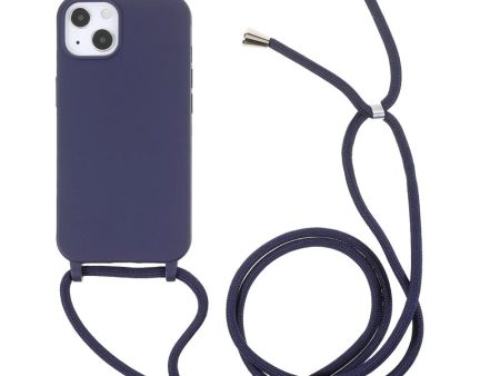 iPhone 13 Fleksibelt Plastik Cover m. Snor   Strop - Blå Online Hot Sale