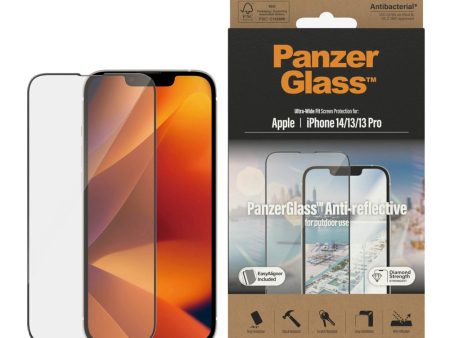 iPhone 14   13   13 Pro PanzerGlass AntiBacterial Ultra Wide Fit Skærmbeskyttelse - EasyAligner - AntiReflective - Diamond Strength For Discount