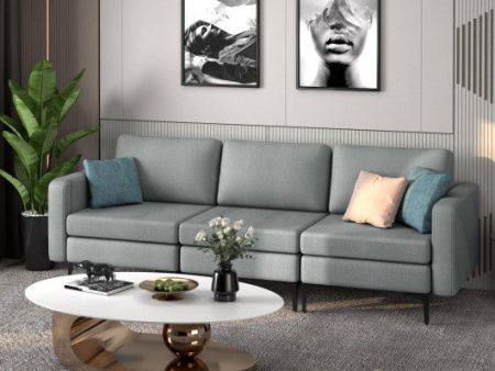 1 2 3 4-Seat Convertible Sectional Sofa with Reversible Ottoman-3-Seat Online Sale