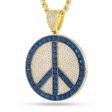 Blue Peace and Love Medallion Necklace Online