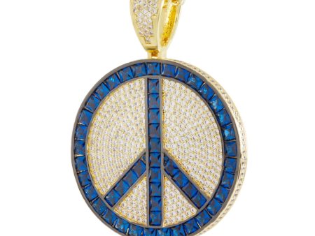 Blue Peace and Love Medallion Necklace Online