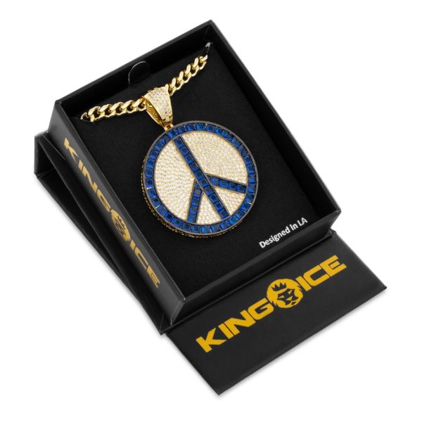 Blue Peace and Love Medallion Necklace Online