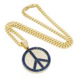 Blue Peace and Love Medallion Necklace Online