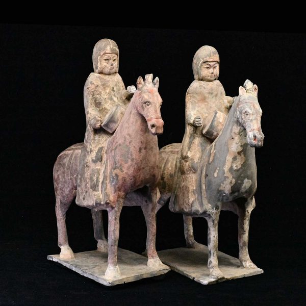 A pair Chinese Equestrian Musicians, Northern Wei Period, ca. 386-534 CE For Cheap