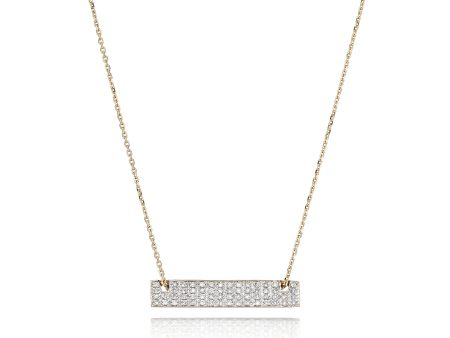 Bar of Diamonds on a Chain in 14k Gold Hot on Sale