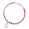 Peace Sign Lucky Red String Bendel Bracelet on Sale