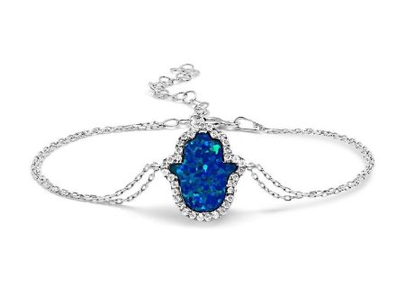 Blue Hamsa Opal Bracelet for Women Online Hot Sale