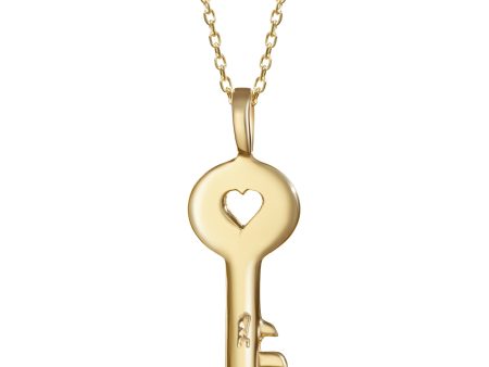 14k Gold Key Necklace with Chain For Cheap