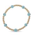 Blue Evil Eye 4mm Silver or Gold Bead Bracelet Perfect for Stacking Fashion